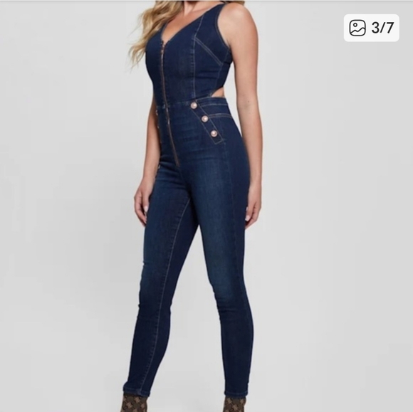 Guess Pants - GUESS Reina Denim Jumpsuit